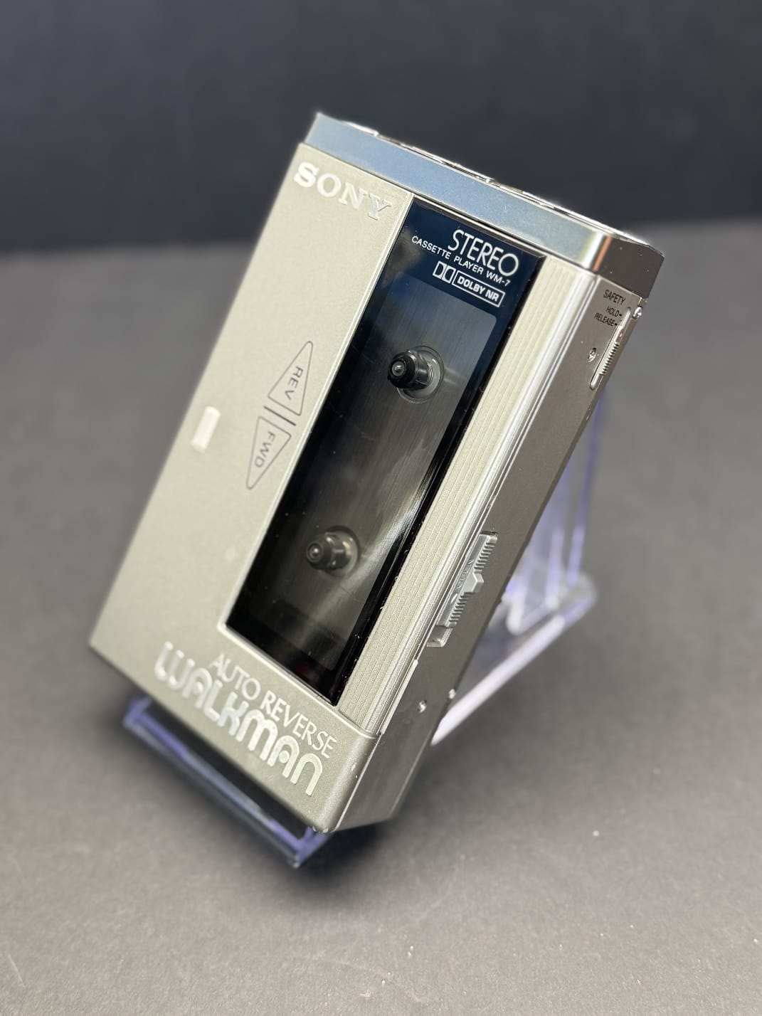 Rare Sony Black WM-7 Walkman + Box- Sony Mdr 4L1S headphones. New Belt+ Cleaned