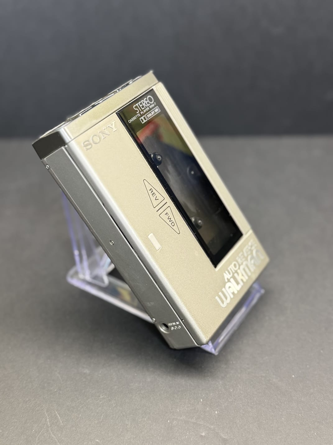 Rare Sony Black WM-7 Walkman + Box- Sony Mdr 4L1S headphones. New Belt+ Cleaned