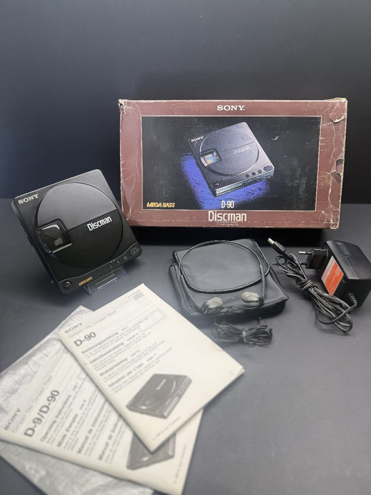 Sony Discman D-90 Digital Mega Bass Compact Disc Player Boxed. SERVICED. VGC