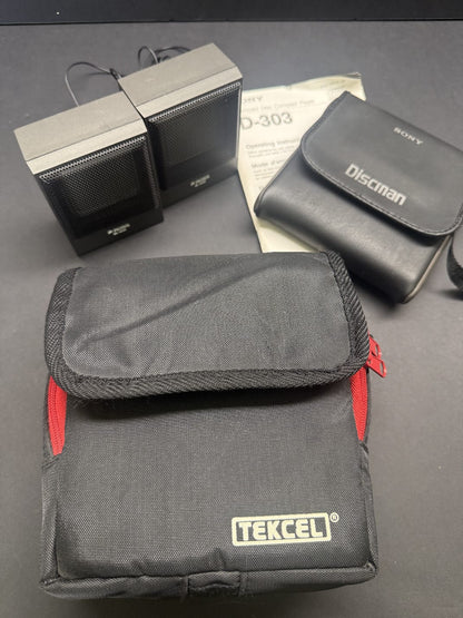 Sony Discman CD Compact Player D-303 Full Recap Service. Manual. Case. Bag. VGC