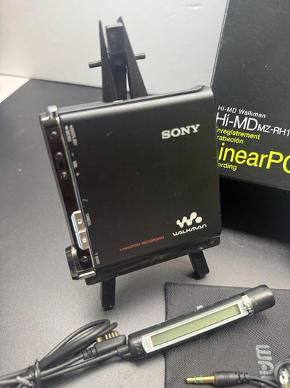 SONY MZ-RH1 MiniDisc Walkman HI-MD Boxed. NEW OLED SCREEN. Sony Mic. Extras.