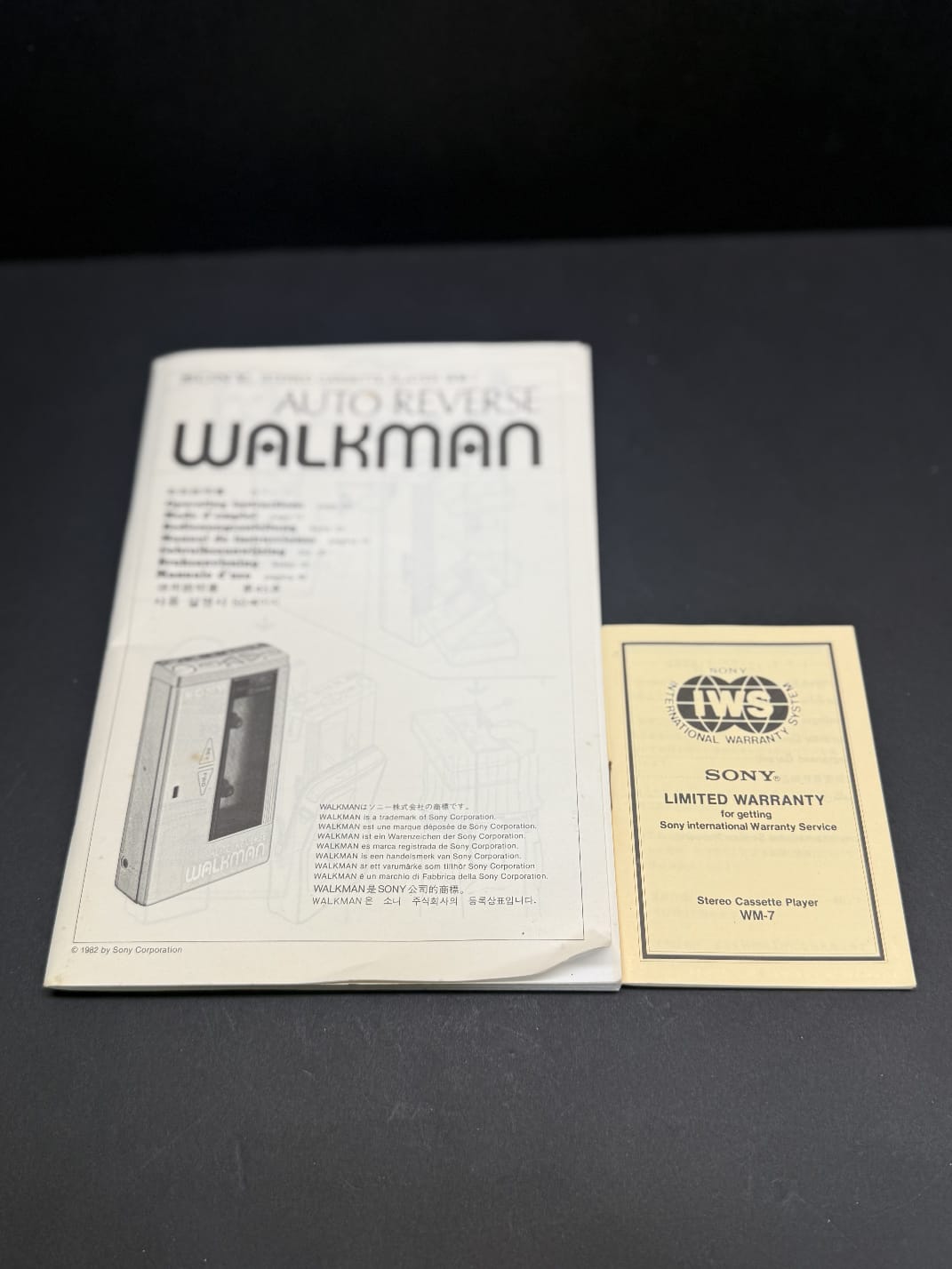 Rare Sony Black WM-7 Walkman + Box- Sony Mdr 4L1S headphones. New Belt+ Cleaned