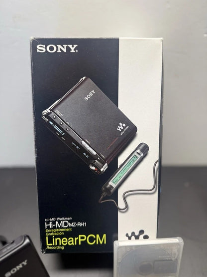 SONY MZ-RH1 MiniDisc Walkman HI-MD Boxed. NEW OLED SCREEN. Sony Mic. Extras.