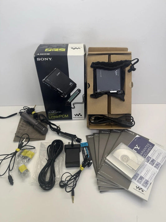 SONY MZ-RH1 MiniDisc Walkman HI-MD Boxed. NEW OLED SCREEN. Sony Mic. Extras.