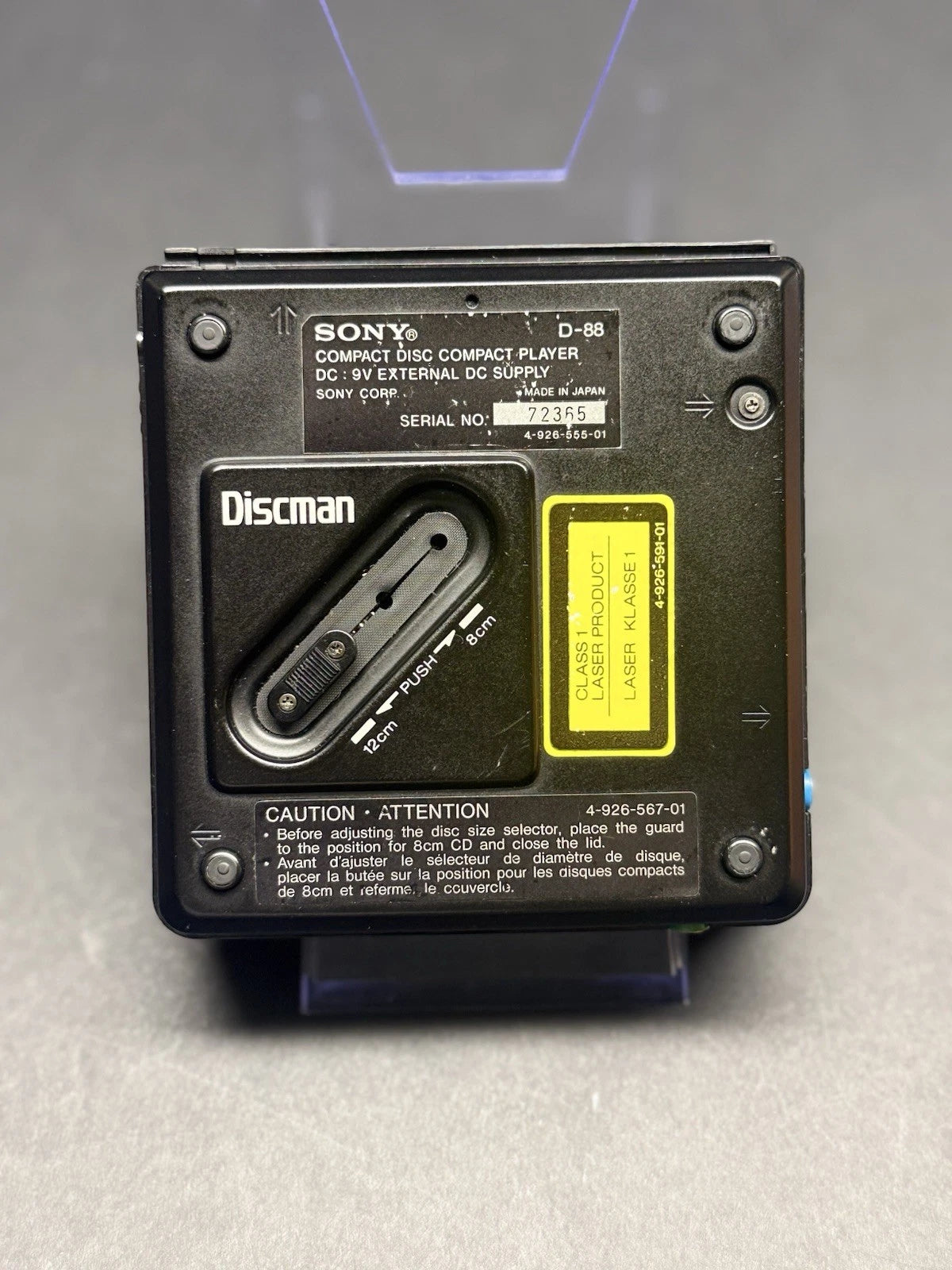 Sony Discman D-88 Fully Serviced. Carry Case.  Headphones. Holder.  VGC