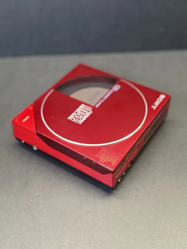 Sony Discman RED D-50 With Carry Case + Speakers. Serviced. Super Rare. VGC