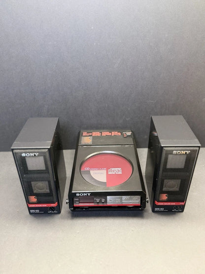 Sony Discman RED D-50 With Carry Case + Speakers. Serviced. Super Rare. VGC