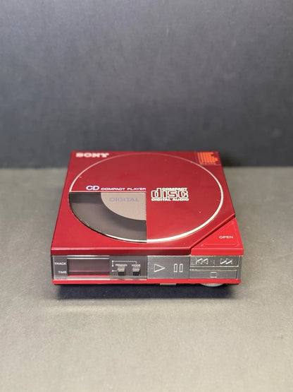 Sony Discman RED D-50 With Carry Case + Speakers. Serviced. Super Rare. VGC